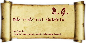 Máriássi Gotfrid névjegykártya
